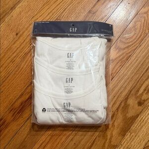 GAP White Ribbed Cotton Tank Top 3-Pack